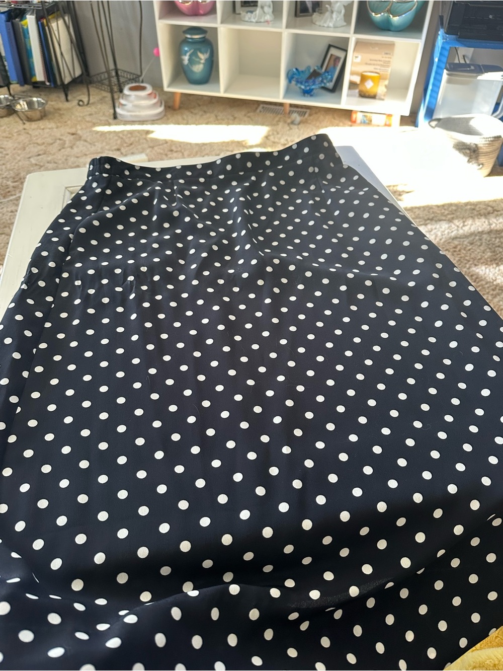 Classic Black & White Polka Dot Maxi Skirt - Timeless Silhouette